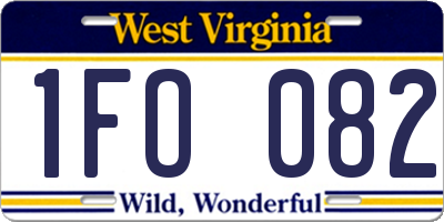 WV license plate 1FO082