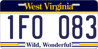 WV license plate 1FO083