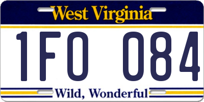 WV license plate 1FO084