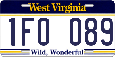 WV license plate 1FO089
