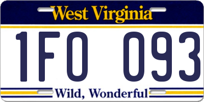 WV license plate 1FO093