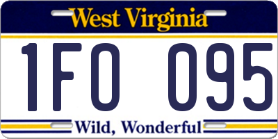 WV license plate 1FO095
