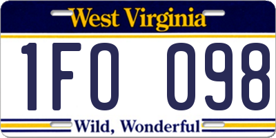 WV license plate 1FO098