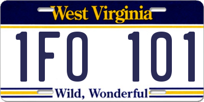 WV license plate 1FO101