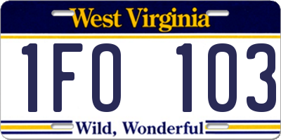 WV license plate 1FO103