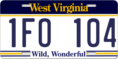 WV license plate 1FO104