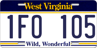 WV license plate 1FO105