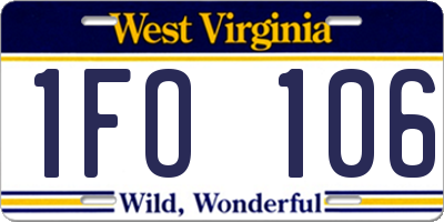 WV license plate 1FO106