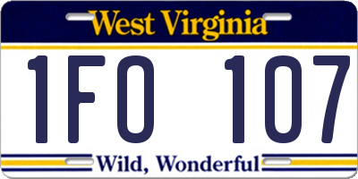 WV license plate 1FO107