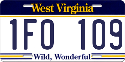 WV license plate 1FO109