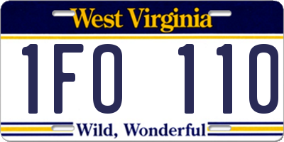 WV license plate 1FO110