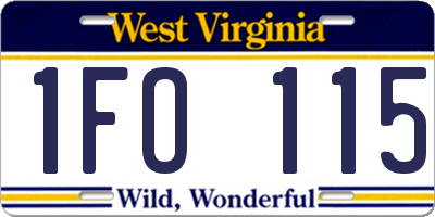 WV license plate 1FO115