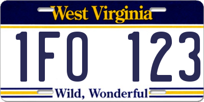 WV license plate 1FO123