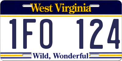 WV license plate 1FO124