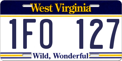WV license plate 1FO127