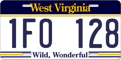 WV license plate 1FO128