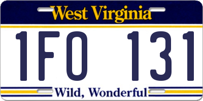 WV license plate 1FO131