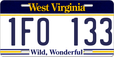 WV license plate 1FO133