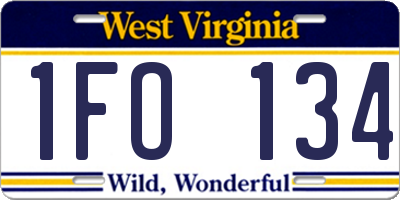 WV license plate 1FO134