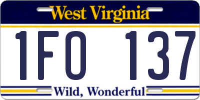 WV license plate 1FO137