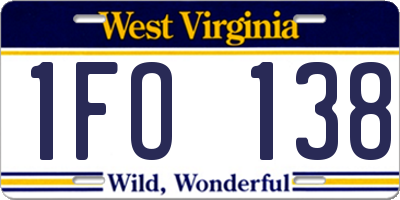 WV license plate 1FO138