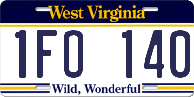 WV license plate 1FO140