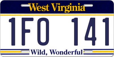 WV license plate 1FO141
