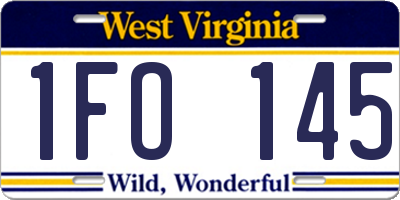 WV license plate 1FO145