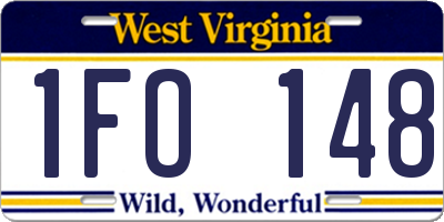 WV license plate 1FO148