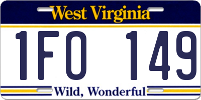 WV license plate 1FO149
