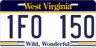 WV license plate 1FO150