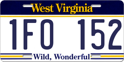 WV license plate 1FO152