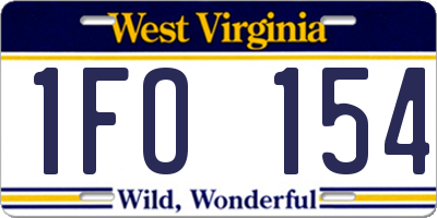 WV license plate 1FO154