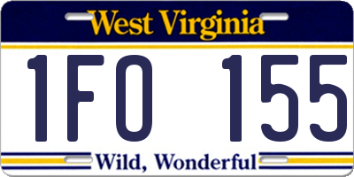 WV license plate 1FO155