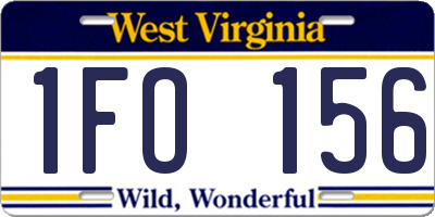 WV license plate 1FO156
