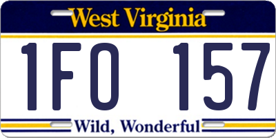 WV license plate 1FO157