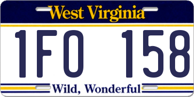 WV license plate 1FO158