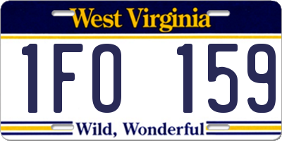 WV license plate 1FO159