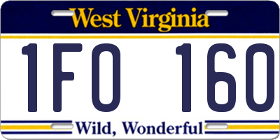 WV license plate 1FO160