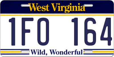WV license plate 1FO164