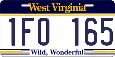 WV license plate 1FO165