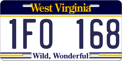 WV license plate 1FO168