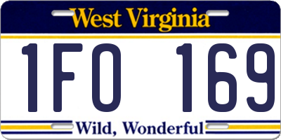 WV license plate 1FO169