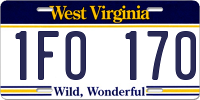 WV license plate 1FO170
