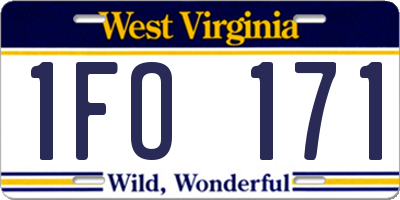 WV license plate 1FO171