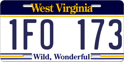 WV license plate 1FO173