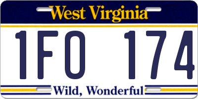 WV license plate 1FO174