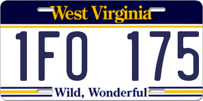 WV license plate 1FO175