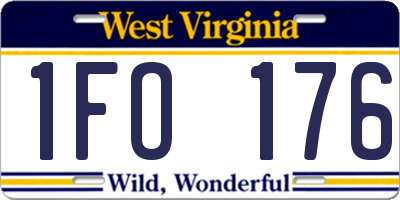 WV license plate 1FO176