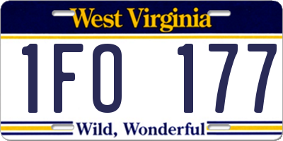 WV license plate 1FO177